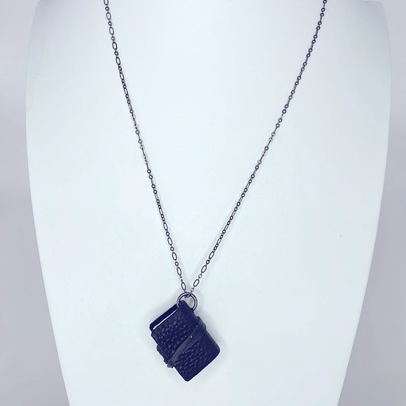 Large Leather & Parchment Book Necklace - Picture 1 of 3